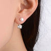 925 Stamp Silver Color Women's Pearl Crown Korean Stud Earrings Wedding Party  Quality Charm Jewelry 2022 GaaBou Jewellery