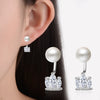 925 Stamp Silver Color Women's Pearl Crown Korean Stud Earrings Wedding Party  Quality Charm Jewelry 2022 GaaBou Jewellery