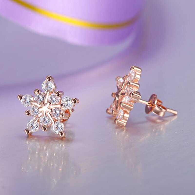 925 Stamp Silver Color Women's Star Stud Earrings Charm Zircon Earrings Wedding Party  Jewelry Female Gift GaaBou