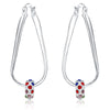 925 Stamp Silver Color Women's Zircon Bead Hoop Earrings Long Earrings  Jewelry 2022 Female Christmas Gift GaaBou