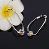 925 Stamp Silver Color Women's Zircon Bead Hoop Earrings Long Earrings  Jewelry 2022 Female Christmas Gift GaaBou
