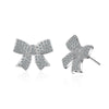 925 Stamp Silver Color Zircon Bowknot Stud Earrings For Women Wedding  Charm Jewelry 2022 Girl Gift