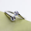 925 Stamp Silver Color Zircon Classics Adjustable Open Finger Rings For Women Girls Wedding Dorpshipping Anelli Party Jewelry