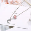 925 Stamp Silver Color Zircon Moon Pendants And Necklaces For Women Crystal Necklace Wedding Party Jewelry Gifts