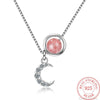 925 Stamp Silver Color Zircon Moon Pendants And Necklaces For Women Crystal Necklace Wedding Party Jewelry Gifts