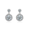 925 Stamp Silver Color Zircon Stud Earrings For Women Charm Round Drop Earrings Wedding Party Jewelry Female Gift GaaBou