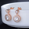 925 Stamp Silver Color Zircon Stud Earrings For Women Charm Round Drop Earrings Wedding Party Jewelry Female Gift GaaBou