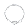925 Stamp Silver Color heart LOVE Girl Bracelets Geometry Chain Line Party Retro Women's Jewelry Valentine's Gifts Christmas