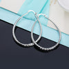 925 Stamp Silver ColorFrosted 40MM Big Round Hoop Earrings For Women Earrings  Christmas Jewelry Female Gift