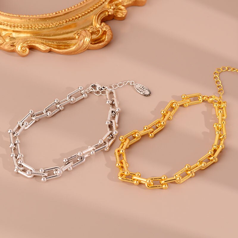 925 Stamp Silver Colour Bracelets For Women Steampunk Chains Charms Bracelets On Hand Designer  Jewelry Gift Christmas