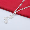 925 Stamped Silver romantic Rose Flower chain Necklaces for woman Classic charm Jewelry wedding accessories Party Gifts