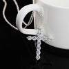 925 Stamped Silver  crystal cross Pendant Necklace For Women wedding party Jewelry fine Pretty Holiday gifts