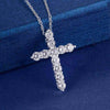 925 Stamped Silver  crystal cross Pendant Necklace For Women wedding party Jewelry fine Pretty Holiday gifts