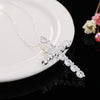 925 Stamped Silver  crystal cross Pendant Necklace For Women wedding party Jewelry fine Pretty Holiday gifts