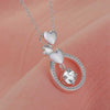 925 Stamped Silver fine Heart Circle Pendant AAA Zircon Necklace For Women party wedding accessories Jewelry gifts