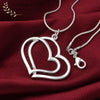 925 Stamped Silver romantic Double Heart Pendant necklace for women streetwear Jewelry Wedding party Holiday gifts