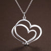 925 Stamped Silver romantic Double Heart Pendant necklace for women streetwear Jewelry Wedding party Holiday gifts