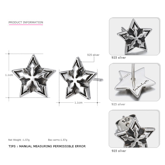 925 Sterling Brighten Star Earrings Wholesale Particularity Fashion Earrings Unisex Best Gifts 2020 New Arrival You Me