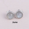 925 Sterling Silver 12 month droplets Stud Earrings for women Birthd gift earings brinco fine jewelry ER064