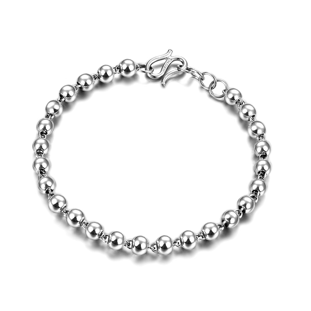 925 Sterling Silver 3MM Beads Ball Bracelet Women Charm Bracelets For Girls Bead Hand Chain Jewelry Wholesale 2020 OW BM004