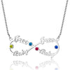 925 Sterling Silver 8 Shape Birthstone Pendants Necklaces Infinity Personalized Arabic Name Necklace Jewelry Gift (NE101635)