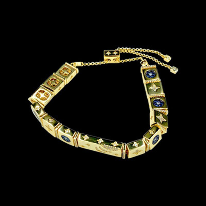 925 Sterling Silver Adjustable Necklace Stars Bracelets  Brand Europe And America Wild  3A, Zircon Monaco Jewelry