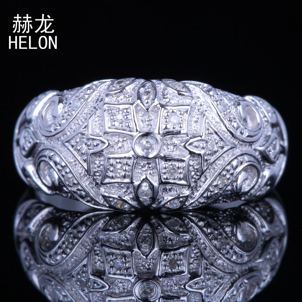 925 Sterling Silver Antique Vintage AAA Graded Cubic Zirconia Ring Art Deco Fine Jewelry Engagement Wedding Ring Solid Silver Ri