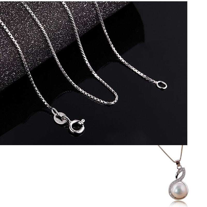 925-Sterling-Silver Bijoux Pearl perla Necklace Beautiful Curve Fashion Sterling-Silver-Jewelry Pendant For Women Collares Colar