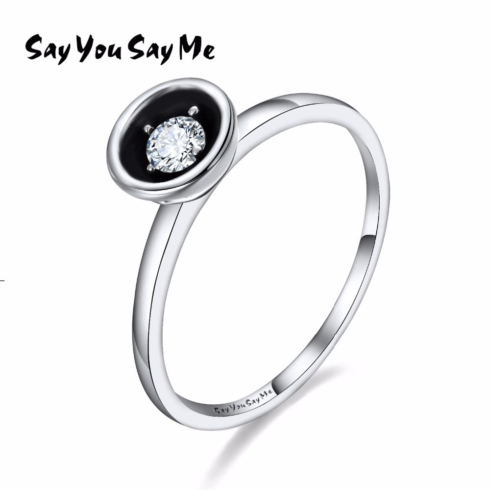 925 Sterling Silver Black Liner Rings Wedding&Engagement Jewelry Punk Rock Rings 2020 Fashion Jewelry Best Gifts You Me