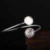 925 Sterling Silver Bracelet Bangle 12x12mm Round Cabochon Semi Mount Unique Fine Jewelry Setting