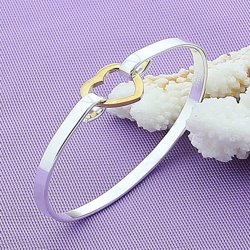 925 Sterling Silver Bracelet Bangles Women Fashion Charm Heart Silver Bracelet Bangles Fine Jewelry
