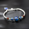 925 Sterling Silver Bracelet Hand-made Cloisonne Enamel Craft Silver Fish Beads Silver Bracelet Female