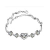 925 Sterling Silver Bracelet Korean Style Bracelets For Women 3A Zircon Heart Pattern Romantic Bracelets & Bangles For Lover