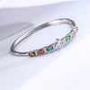925 Sterling Silver Bracelet Natural Tourmaline Inlays 2020 Exquisite And Generous Bracelet Gift Jewelry Girl Rainbow Stone