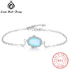 925 Sterling Silver Bracelet With Fatima Hamsa Hand Shape Blue Opal Amulet Jewelry Bracelets & Bangles For Women (Lam Hub Fong)
