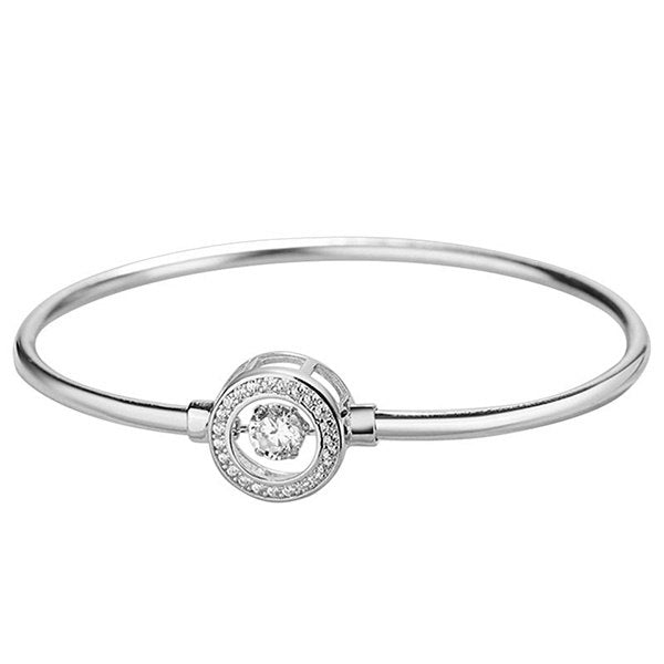 925 Sterling Silver Bracelet with AAA Micro Zircon Paved Round Circle Twinkling Zircon Bangle Bracelet Jewelry for Women