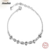 925 Sterling Silver Bracelets Charm Silver Chain Bracelets Jewelry For Girl Fine Jewelry Brand BSW428