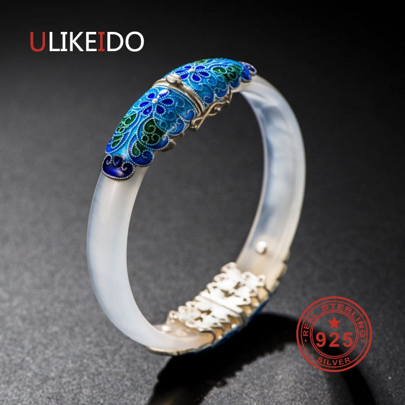 925 Sterling Silver Bracelets Ethnic Hand Chain For Women Jewelry Charm Bracelets P2005