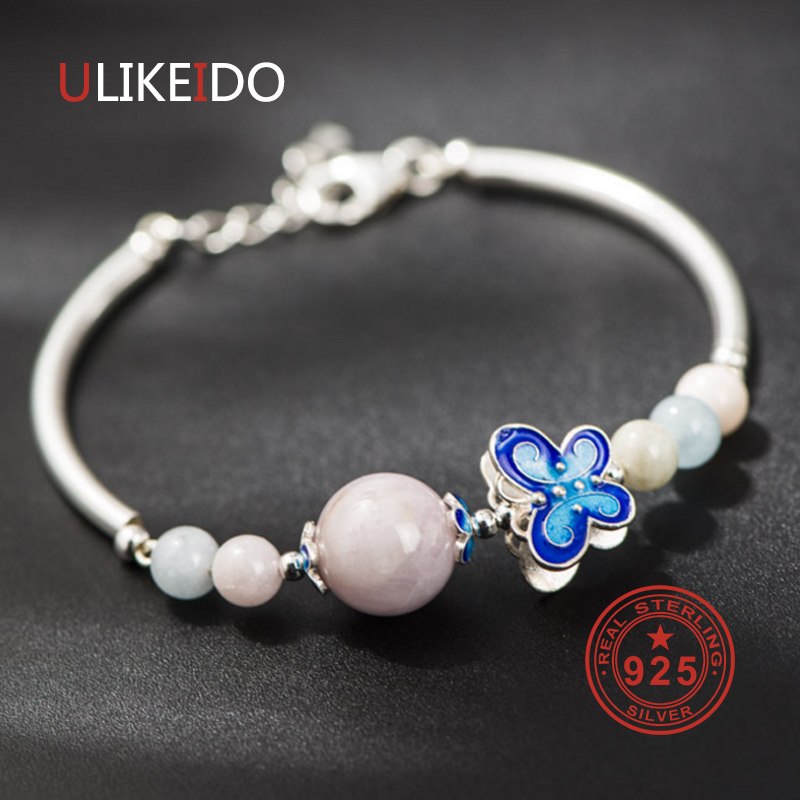 925 Sterling Silver Bracelets Ethnic Hand Chain For Women Jewelry Charm Bracelets P2009