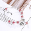 925 Sterling Silver Bracelets Strawberry Quartz Elegant Sliver Retro Flower Gemstone Beads Fine Jewlery For Girl Party Gift