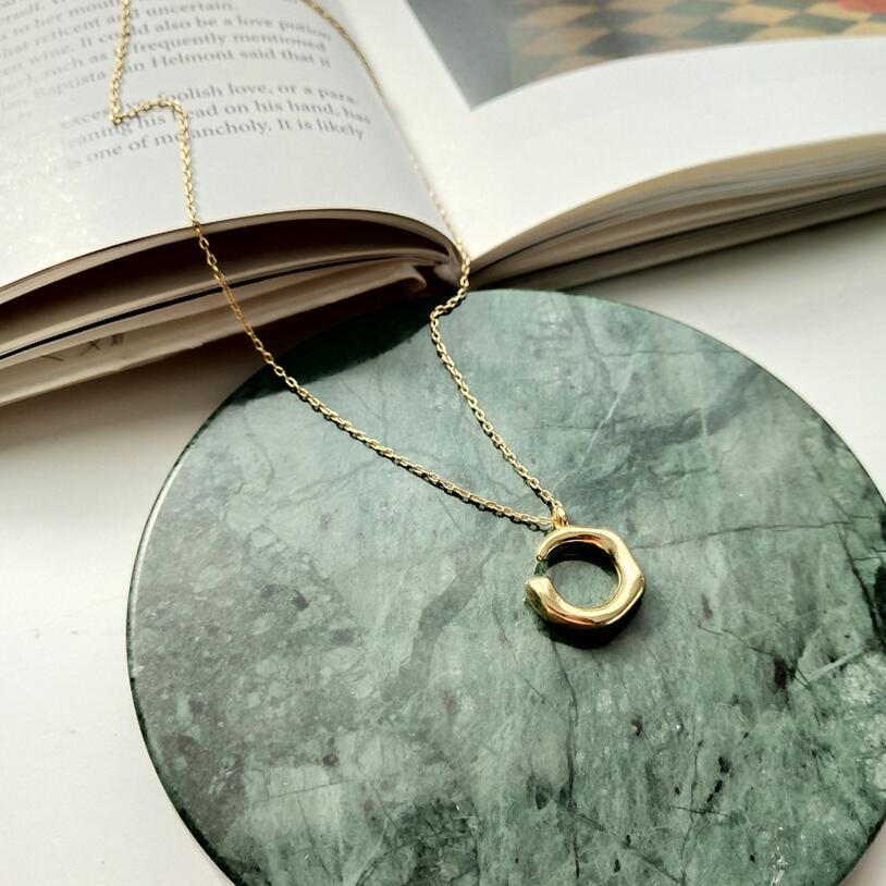 925 Sterling Silver C Letter Pendant Necklace Gold Chain Statement Necklace For Women collier 2020 fine jewelry collier femme