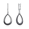 925 Sterling Silver Ceramic Women Eardrops Simple Water Drops Shape Earrings With Zircon Decoration For Female