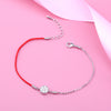 925 Sterling Silver Chain Link Red Bracelet For Women Lucky Handmade Line Rope String Bracelets Red Thread Jewelry W4 BA035