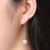 925 Sterling Silver Classic Round Crystal Ball Shape Drop Earrings For Women Exquisite Attractive Brincos