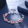 925 Sterling Silver Crystal Butterfly Charm Bracelets for Women Lady Party Gift about 17+4cm Long Fashion Jewelry
