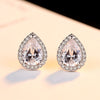 925 Sterling Silver Cubic Zircon Bridal Engagement Waterdrop CZ Stud Earrings For Women Wedding Jewelry Gift Wholesale