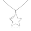 925 Sterling Silver Customized Name 3 Color Hollow Star Personalized Necklace Best Birthd Gift for Women (NE101583)