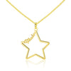 925 Sterling Silver Customized Name 3 Color Hollow Star Personalized Necklace Best Birthd Gift for Women (NE101583)