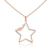 925 Sterling Silver Customized Name 3 Color Hollow Star Personalized Necklace Best Birthd Gift for Women (NE101583)