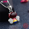 925 Sterling Silver Cute Bees Necklaces Pendants For Women High Quality Colorful Crystal Zircon Lady Sterling Silver Jewelry